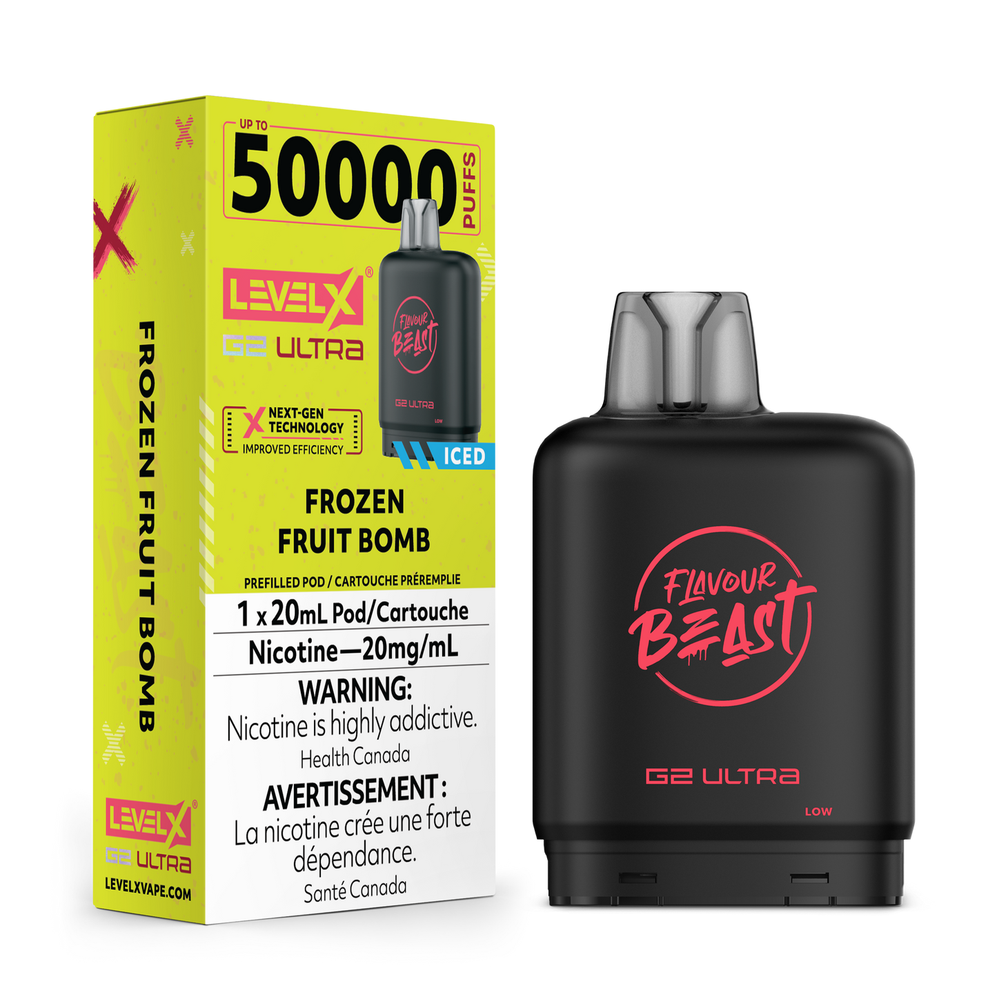 Flavour Beast Level X G2 Ultra Frozen Fruit Bomb Iced 50k Puffs Pod (Provincial)