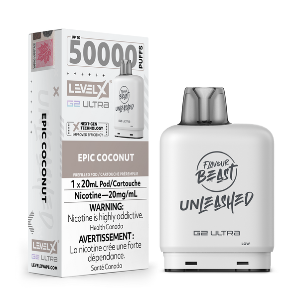 Flavour Beast Unleashed Level X G2 Ultra pod 50k Epic Coconut 20mg/mL (Provincial)