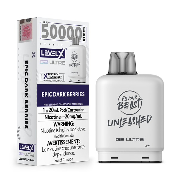Flavour Beast Unleashed Level X G2 Ultra pod 50k Epic Dark Berries 20mg/mL (Provincial)