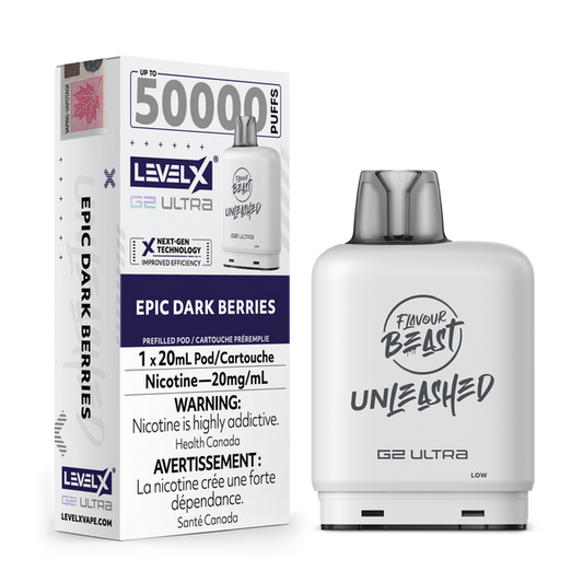 Flavour Beast Unleashed Level X G2 Ultra pod 50k Epic Dark Berries 20mg/mL (Provincial)