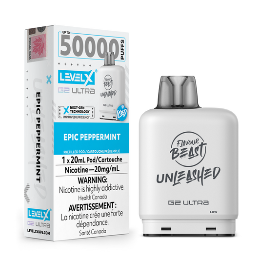 Flavour Beast Unleashed Level X G2 Ultra pod 50k Epic Peppermint Iced 20mg/mL (Provincial)