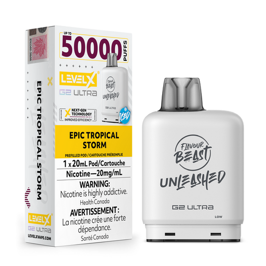 Flavour Beast Unleashed Level X G2 Ultra pod 50k Epic Tropical Storm Iced 20mg/mL (Provincial)