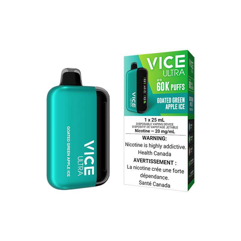 Vice ultra 60k Goated Green Apple Ice 20mg disposable (provincial)