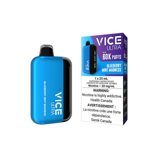 Vice ultra 60k Blueberry Mint Madness 20mg disposable (provincial)
