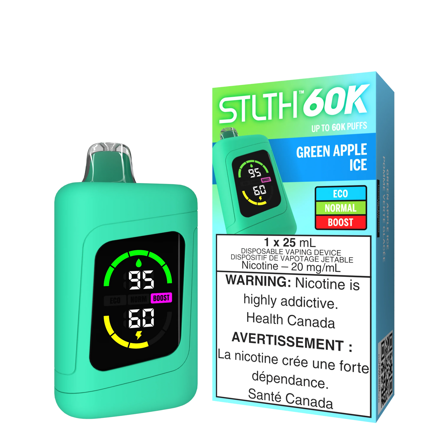Stlth 60K Green Apple Ice 20mg/mL disposable (Provincial)