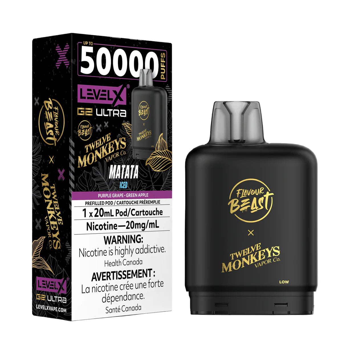 Flavour Beast x Twelve Monkeys Level X G2 Ultra Pod 50k Tropika Iced 20mg/ml (Provincial)