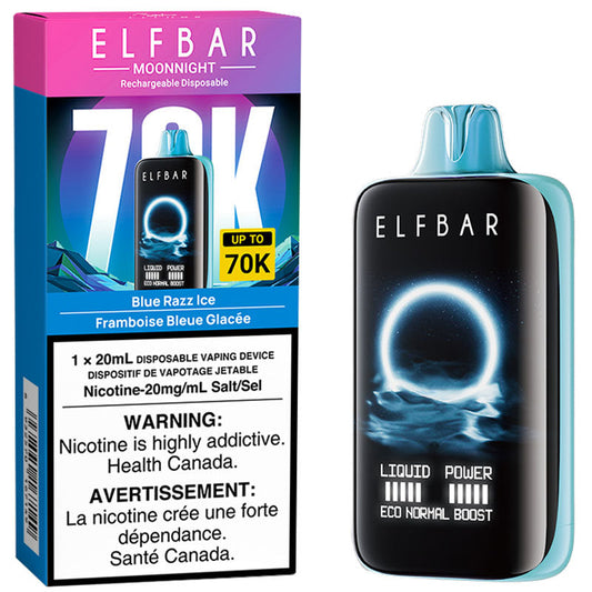 ELF BAR MoonNight 70k Blue Razz Ice 20mg/mL Disposable (Provincial)