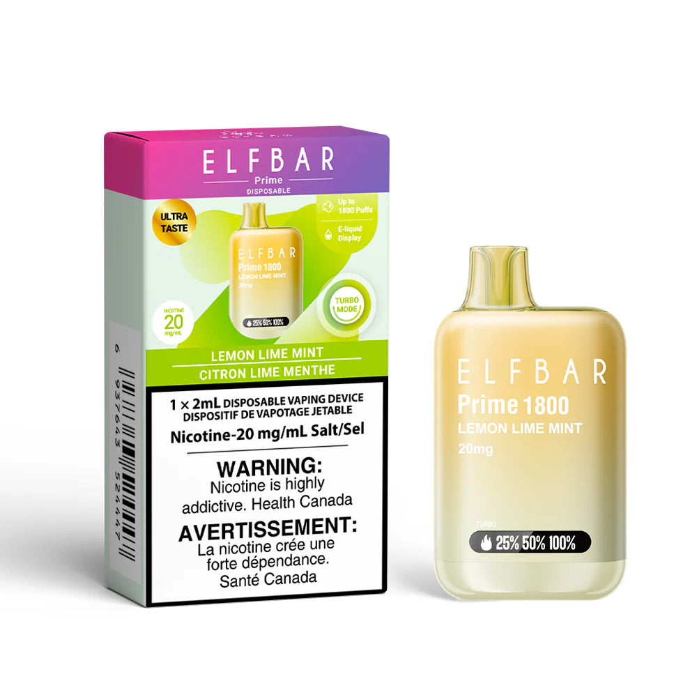 ELF BAR Prime 1800 Lemon Lime Mint 20mg Disposable (Provincial)