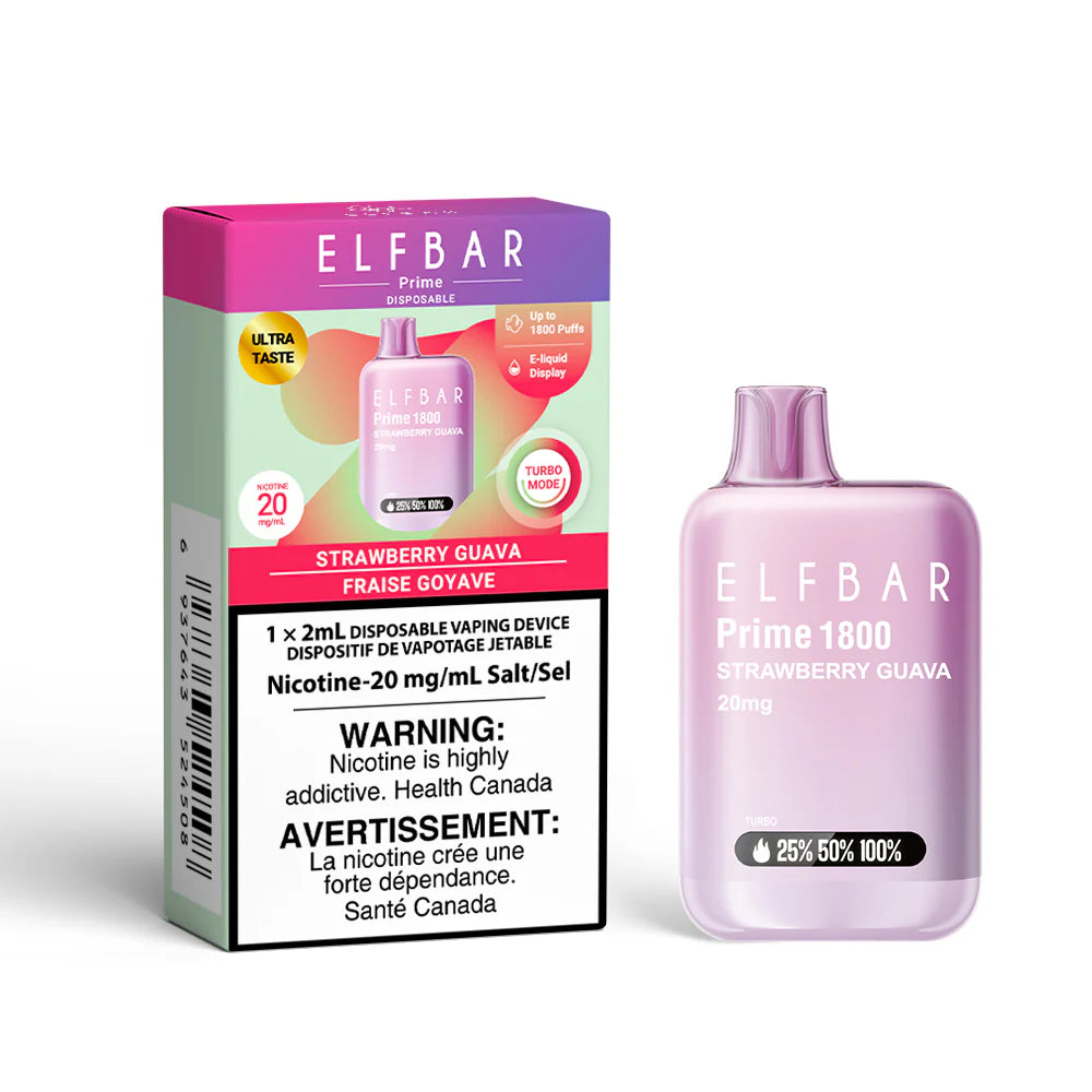 ELF BAR Prime 1800 Strawberry Guava 20mg Disposable (Provincial)