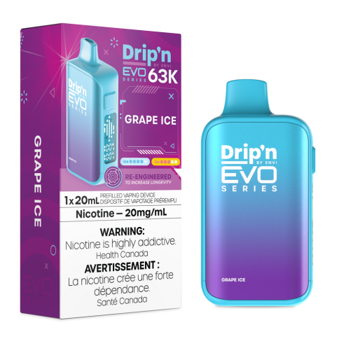 Drip’n by Envi EVO 63k Disposable - Grape Ice 20mg/mL disposable (Provincial)