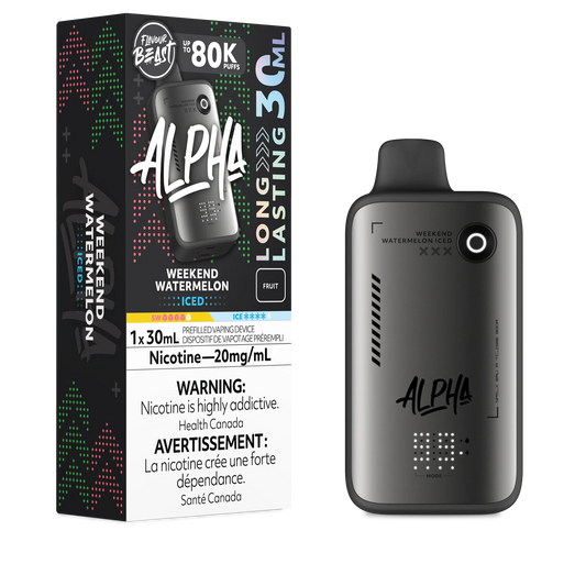 Flavour Beast Alpha 80k Weekend Watermelon Iced 20mg/30mL Disposable (Provincial)