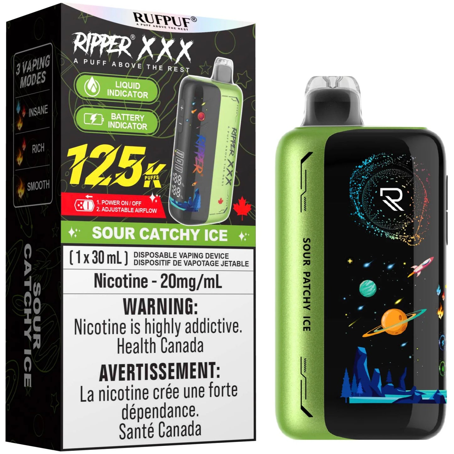 Ripper XXX 125k Sour Peach Ice 20mg/ml (Provincial)