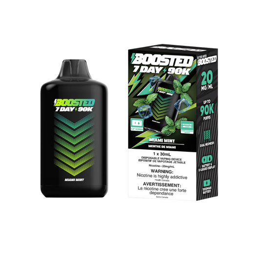 Boosted 7day 90k Miami Mint 20mg/mL disposable (Provincial)