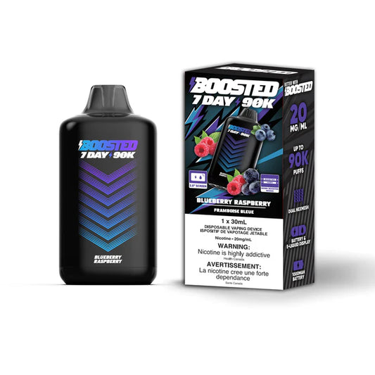 Boosted 7day 90k Blue Razz 20mg/mL disposable (Provincial)