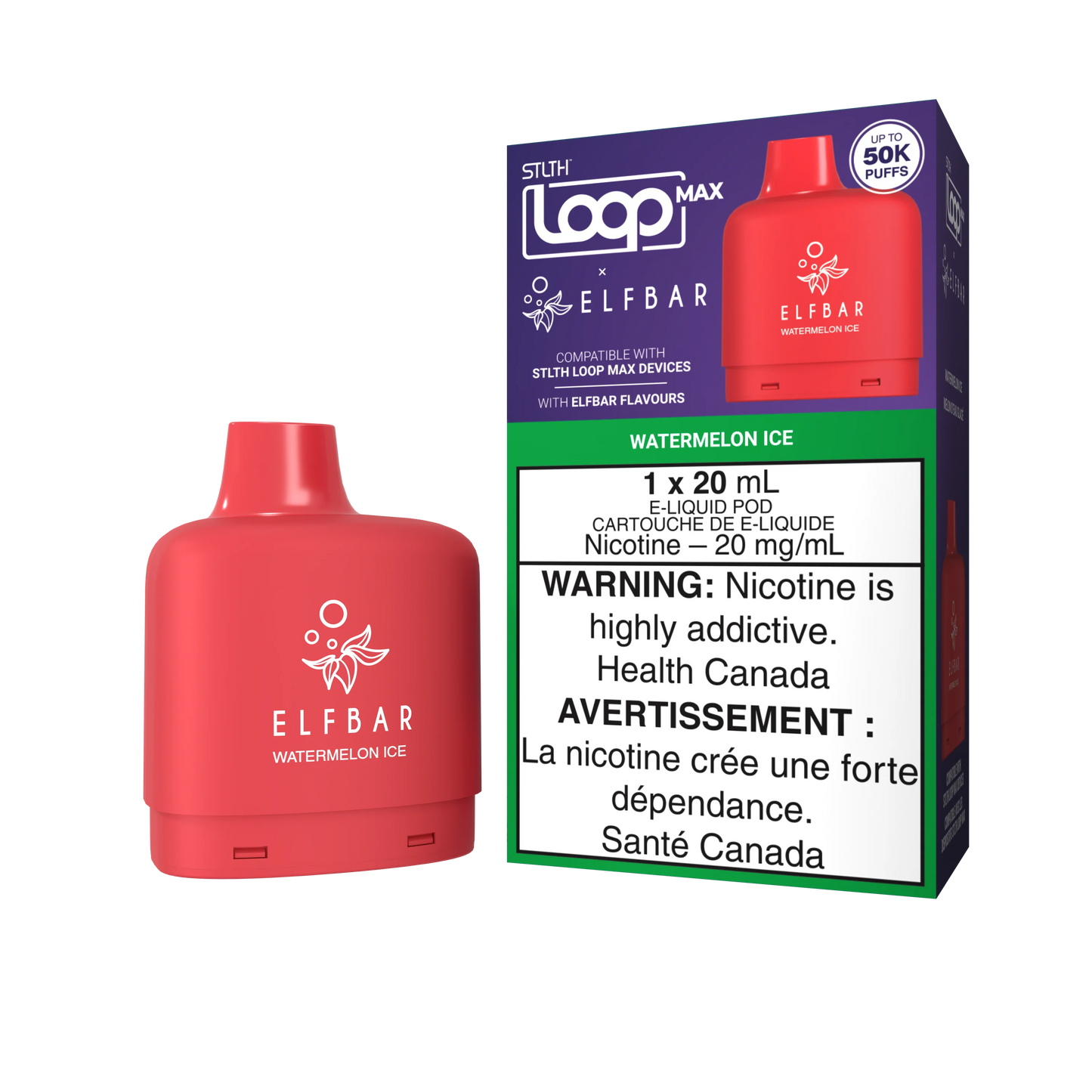 Stlth loop Max pod x Elfbar 50k Watermelon Ice 20mg/ml (Provincial)