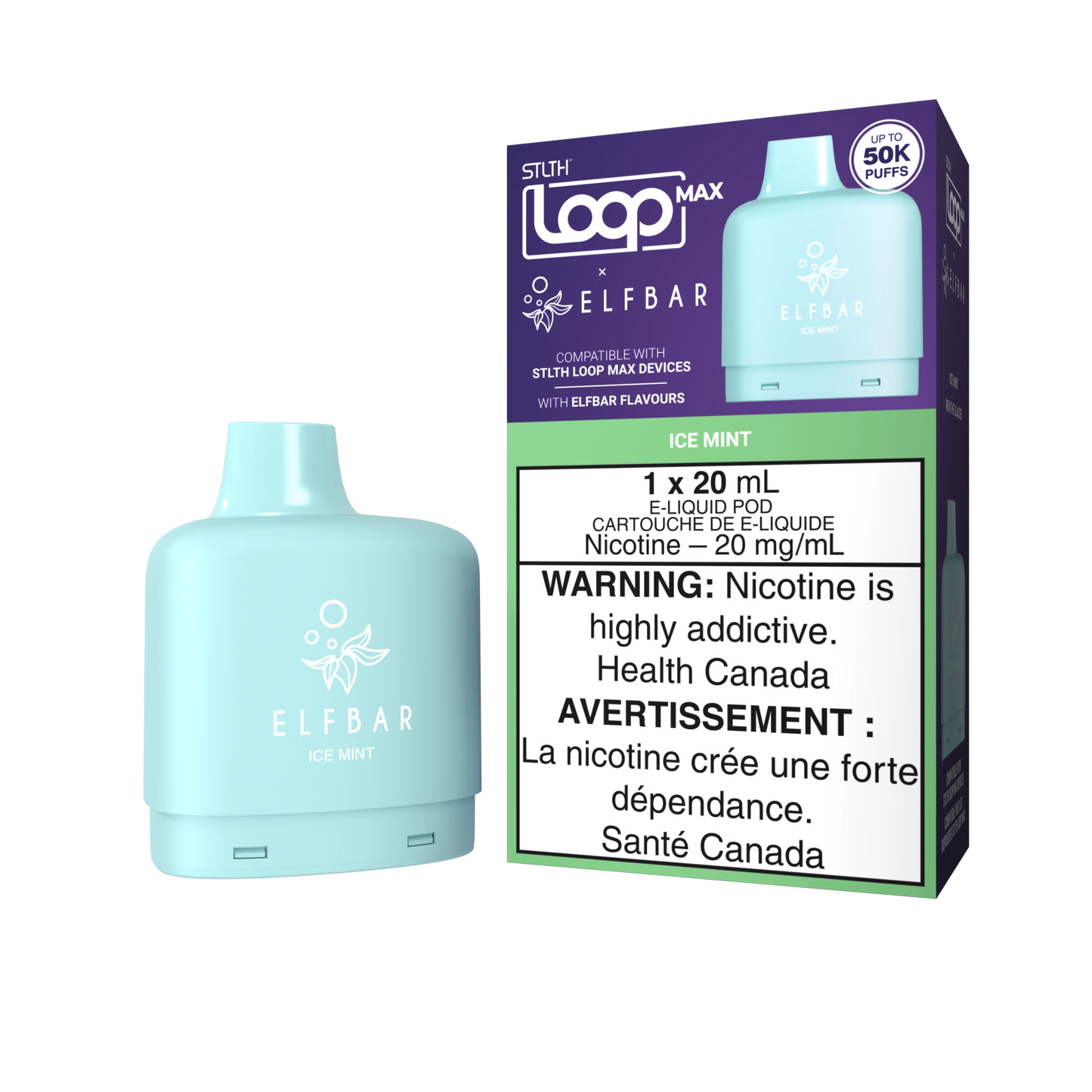 Stlth loop Max pod x Elfbar 50k Ice Mint 20mg/ml (Provincial)