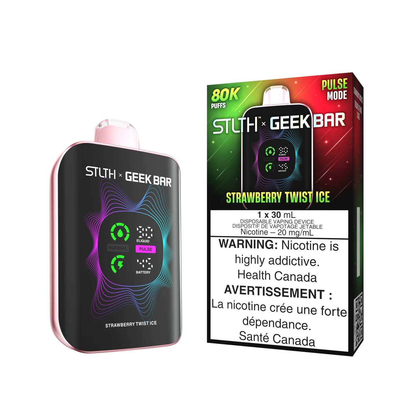Stlth x Geek Bar 80k Strawberry Twist Ice Disposable 20mg/mL(provincial)
