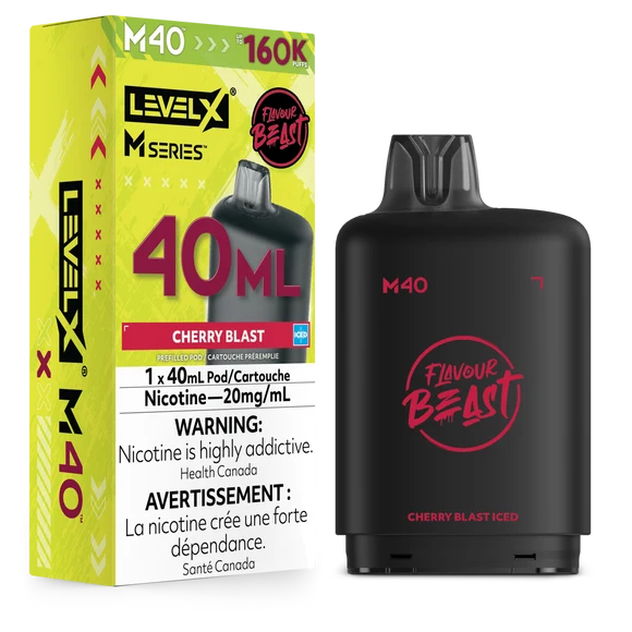 Flavour Beast Level X M series Pod Cherry Blast Iced 160k 20 mg/40ml(provincial)