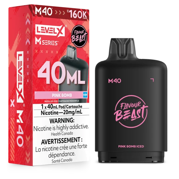 Flavour Beast Level X M series Pod Pink Bomb Iced 160k 20 mg/40ml(provincial)