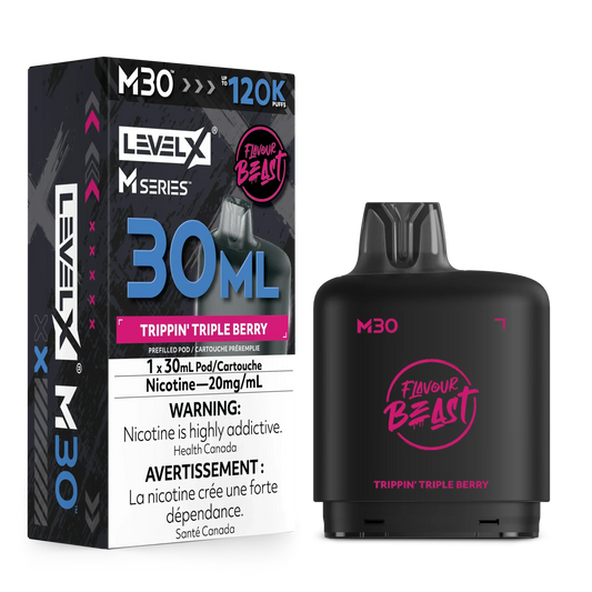 Flavour Beast Level X M Series Pod Trippin’ Triple Berry 120k 20mg/30ml (provincial)