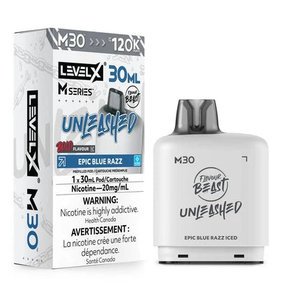 Flavour Beast Unleashed LevelX M Series pod 120k Epic Blue Razz Iced 20mg 30ml (Provincial)