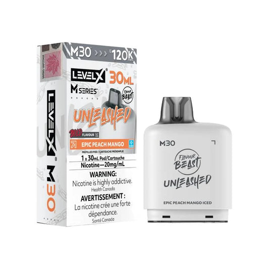 Flavour Beast Unleashed LevelX M Series pod 120k Epic Peach Mango Iced 20mg 30ml