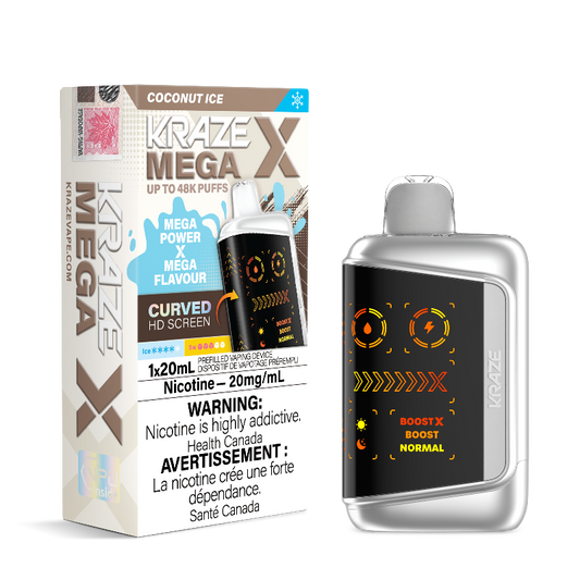 Kraze Mega X 48K Coconut ice 20 mg/mL disposable (Provincial)