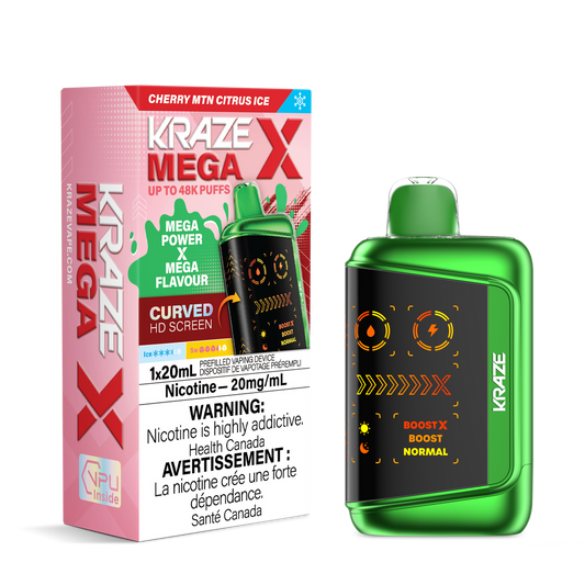 Kraze Mega X 48K Cherry MTN Citrus Ice 20 mg/mL disposable (Provincial)