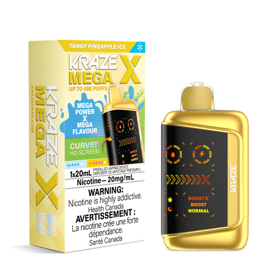Kraze Mega X 48K Tangy Pineapple Ice 20 mg/mL disposable (Provincial)