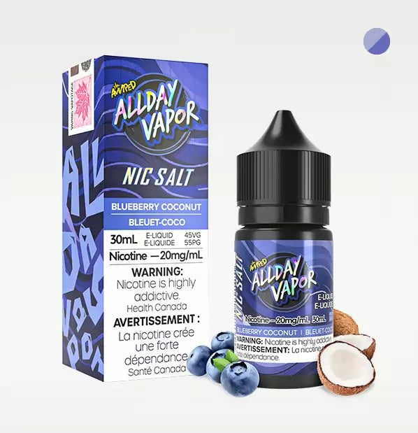 All day Vapor e-liquid Blueberry Coconut 20mg/mL 30mL