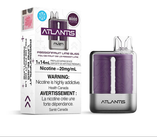 Atlantis By NZVN 8000 Passionfruit lime bliss 20mg/mL disposable