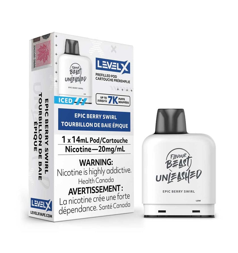 Flavour beast unleashed LevelX pod 7K Epic Berry swirl 20mg/mL