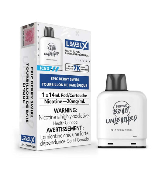 Flavour beast unleashed LevelX pod 7K Epic Berry swirl 20mg/mL