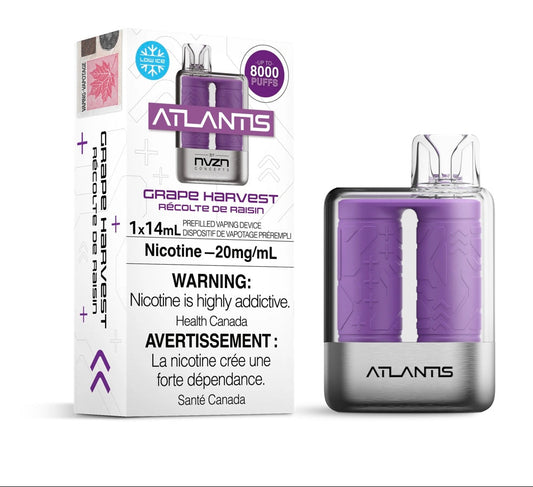 Atlantis By NZVN 8000 Grape harvest 20mg/mL disposable