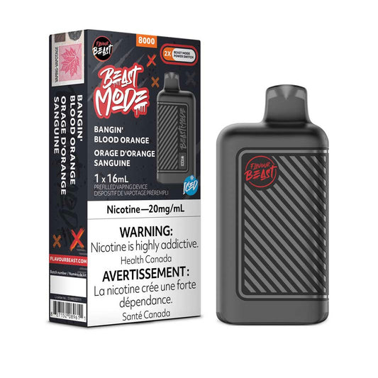 Flavour beast Mode 8K Bangin’ Blood Orange Iced 20mg/mL Disposable (provincial)
