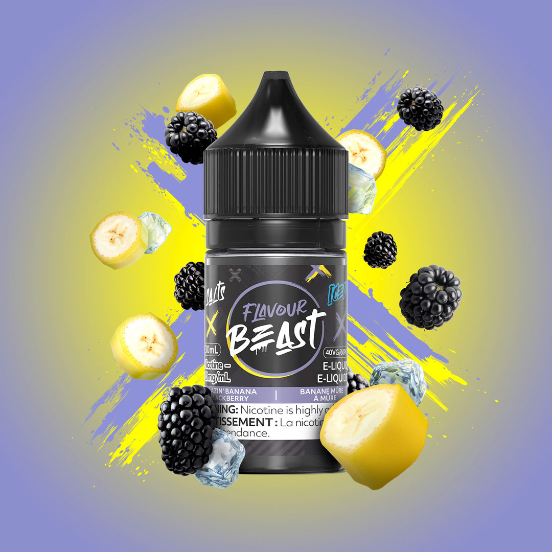 Flavour beast E-liquid Blazin Banana Blackberry Iced 10mg/ml 30ml