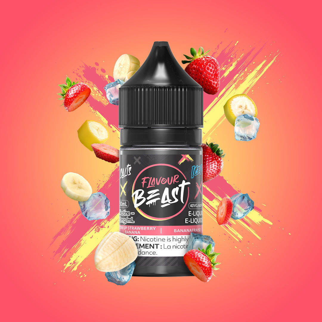 Flavour beast E-liquid Str8 up Strawberry Banana Iced 10mg/ml 30ml