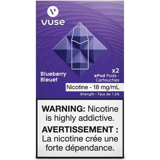 Vuse epod Blueberry 20mg/mL ×2 (New Provincial Tax)