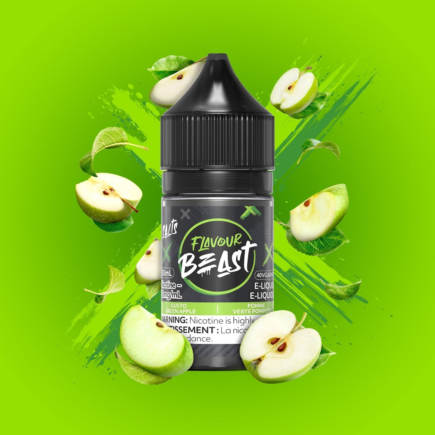 Flavour Beast E-liquid Gusto Green Apple 20mg/mL 30mL (Provincial)