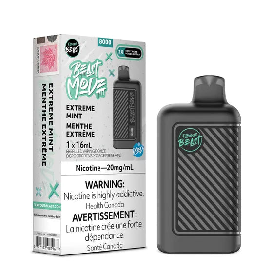 Flavour beast Mode 8K Extreme Mint Iced 20mg/mL Disposable (provincial)