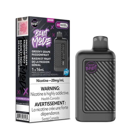 Flavour beast mode 8K Groovy Grape Passionfruit 20mg/mL disposable ( provincial)