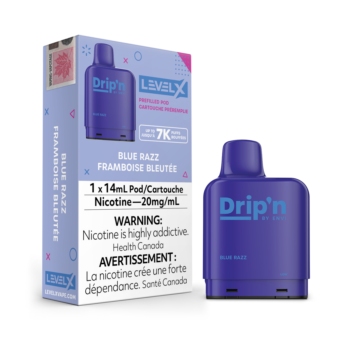 Drip’n LevelX Pod Blue Razz 20mg/mL