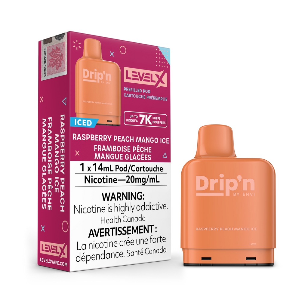 Drip’n LevelX Pod Raspberry Peach Mango Ice 20mg/ml 14ml