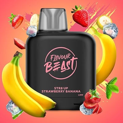 Flavour beast LevelX pod 7k Str8up strawberry banana iced 20mg/mL