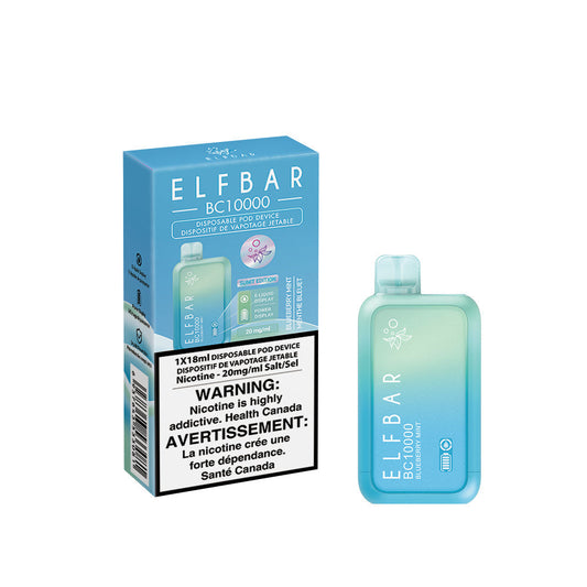 Elf bar BC10000 Blueberry Mint 20mg/mL disposable (provincial)