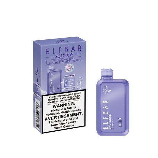 Elf bar BC10000 Grape Ice 20mg/mL disposable (provincial)