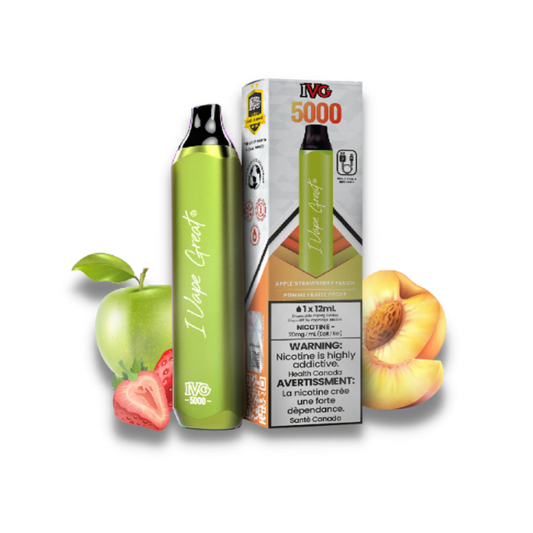 Ivg 5000 Apple Strawberry Peach 20mg/mL disposable