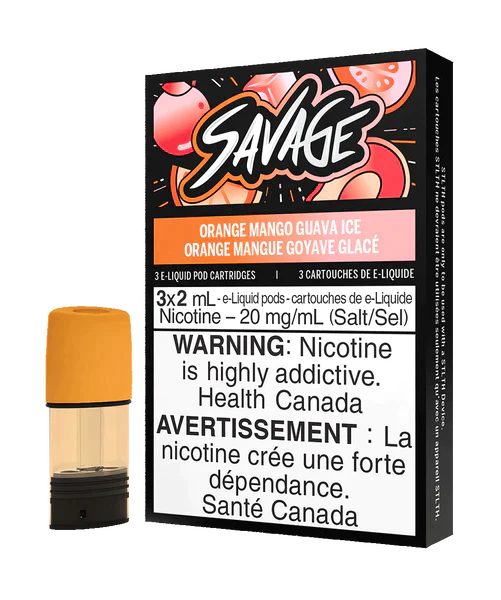 Stlth savage pods Orange mango guava Ice 20mg/mL