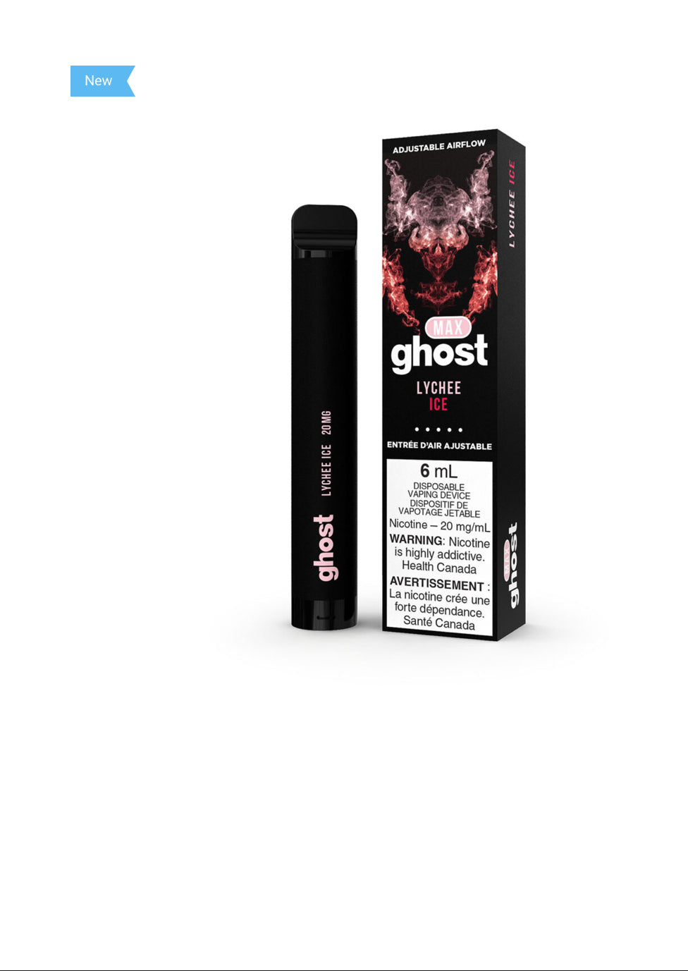 Ghost max Lychee Ice 20mg/mL disposable