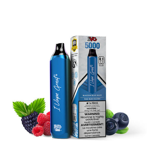 IVG 5000 Blazin Blue Razz 20mg/mL disposable